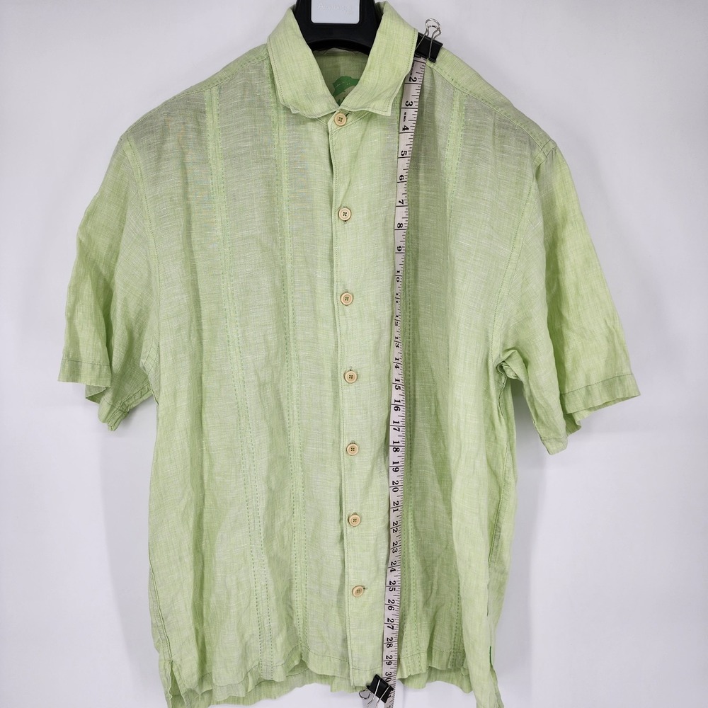 Tommy Bahama Linen Camp Shirt Mens Large Light Green Short Sleeve Hawaiian - Picture 3 of 7